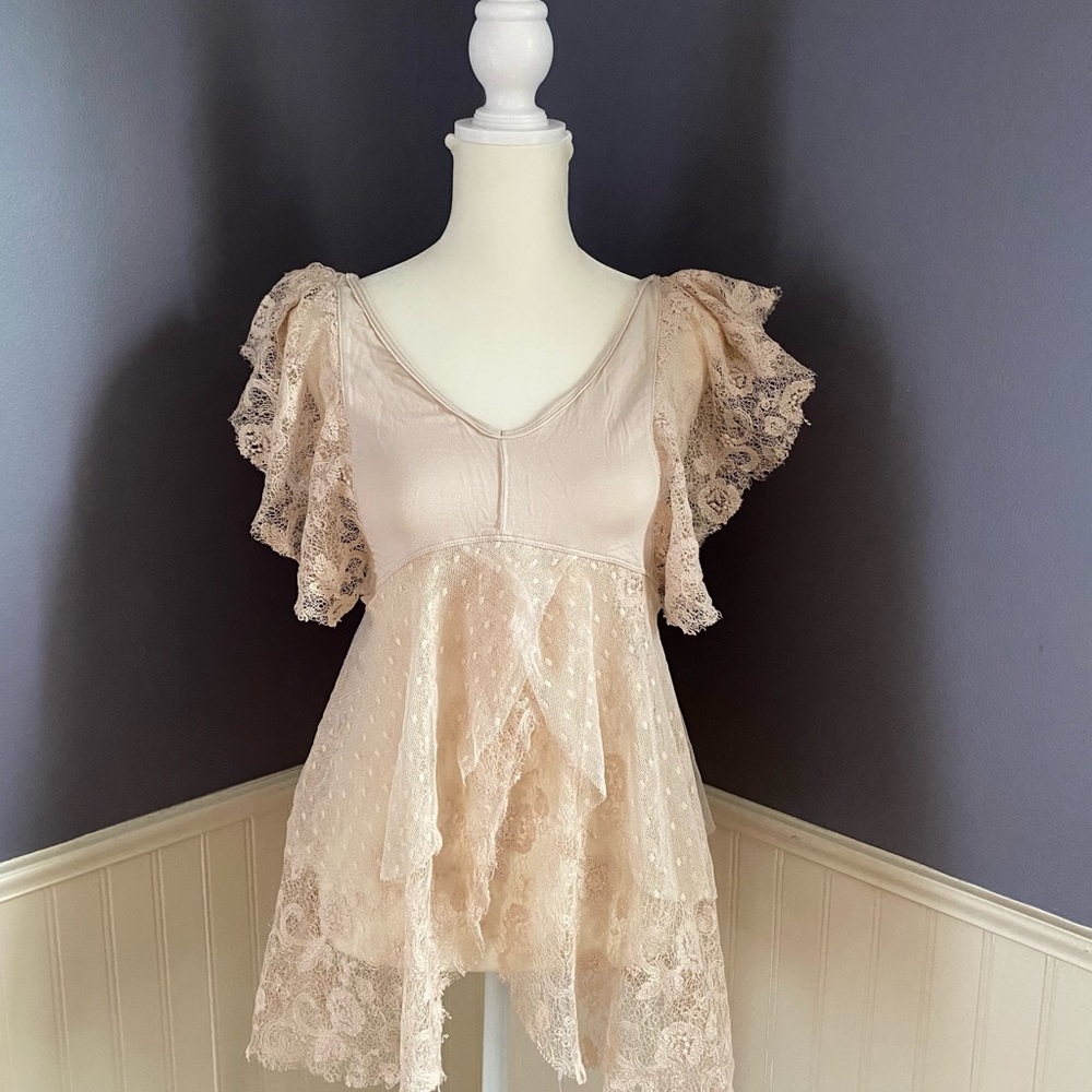 Free People Heatherton Tiered lace top